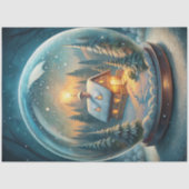 Festive Christmas tissue paper with holly and pine 薄葉紙 (正面)