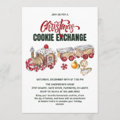 Festive Christmas Train Cookies Exchange Party 招待状 (正面)