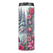 Festive Christmas Train Poinsettia Landscape タンブラー (裏面)