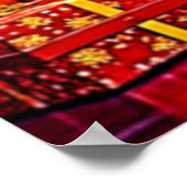 Festive Christmas Tree and Gifts Art ポスター (角)