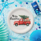 Festive Christmas Tree & Car Paper Plates ペーパープレート (パーティー)