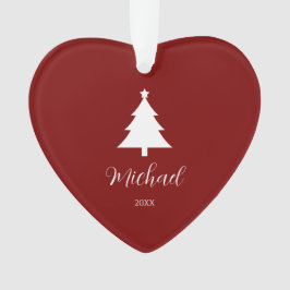 Festive Christmas Tree Heart-Shaped Mark Ornament オーナメント