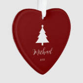 Festive Christmas Tree Heart-Shaped Mark Ornament オーナメント (正面)