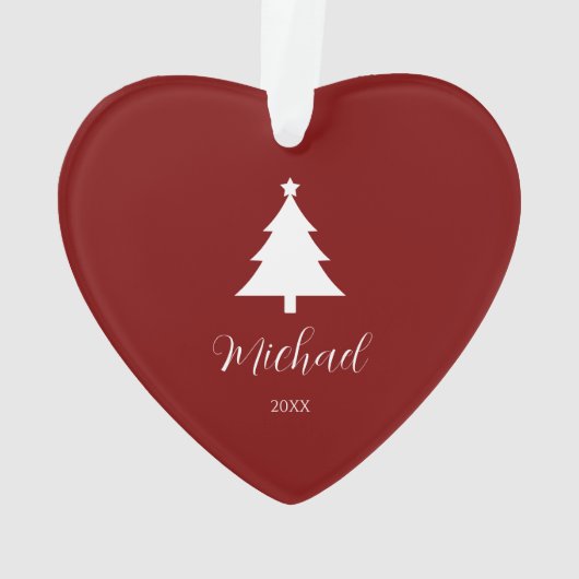 Festive Christmas Tree Heart-Shaped Mark Ornament オーナメント (裏面)