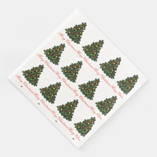 Festive Christmas Tree Holiday Celebration Napkin (コーナー)