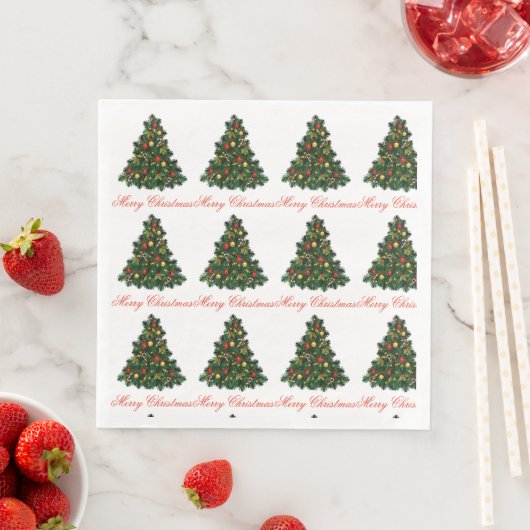 Festive Christmas Tree Holiday Celebration Napkin (インサイチュ)