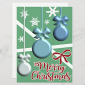 Festive Christmas Tree Holiday Greeting Card (正面/裏面)