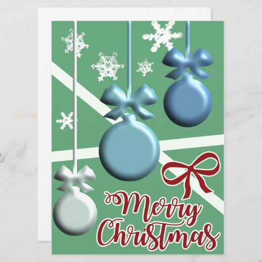 Festive Christmas Tree Holiday Greeting Card (正面/裏面)