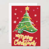 Festive Christmas Tree Holiday Greeting Card シーズンカード (正面/裏面)
