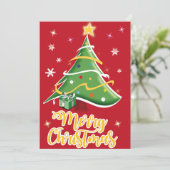 Festive Christmas Tree Holiday Greeting Card シーズンカード (スタンド正面)