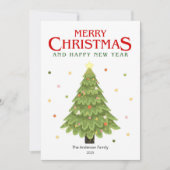 Festive Christmas Tree Holiday Greeting Card シーズンカード (正面)
