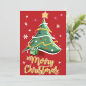 Festive Christmas Tree Holiday Greeting Card シーズンカード (スタンド正面)