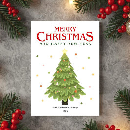 Festive Christmas Tree Holiday Greeting Card シーズンカード