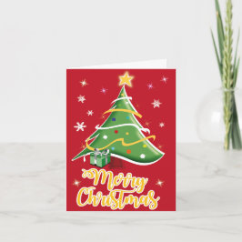 Festive Christmas Tree Holiday Greeting Card シーズンカード