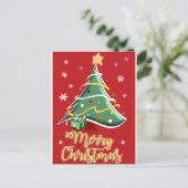 Festive Christmas Tree Holiday Greeting Card シーズンポストカード (スタンド正面)