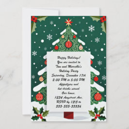 Festive Christmas Tree Holiday Party 招待状