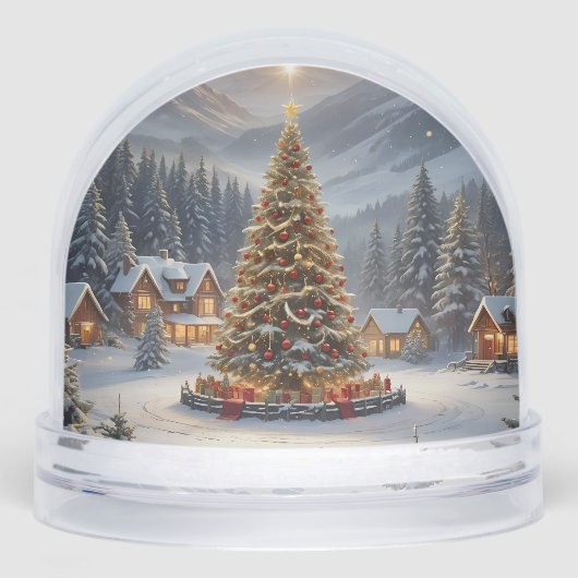 Festive Christmas tree in a mountain village (正面)