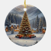 Festive Christmas tree in a mountain village セラミックオーナメント (裏面)