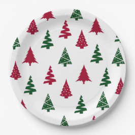 Festive Christmas Tree Paper Plates ペーパープレート