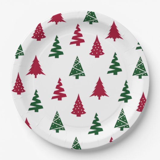 Festive Christmas Tree Paper Plates ペーパープレート (正面)
