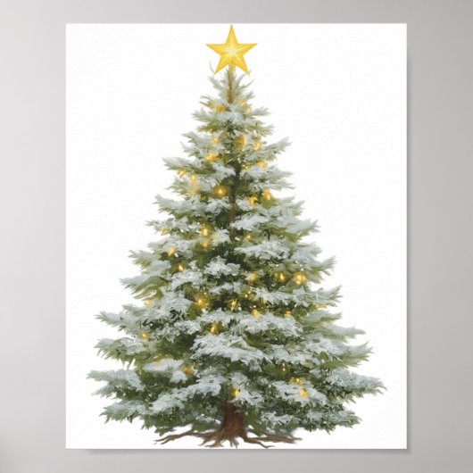Festive Christmas Tree Poster – Wall Art ポスター (正面)