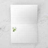 Festive Christmas Tree Reindeer Ornament Red Green シーズンカード (内部)