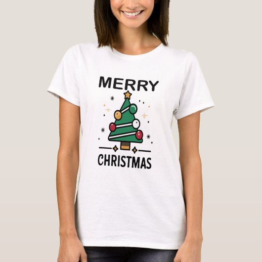 Festive Christmas Tree  Tシャツ (正面)