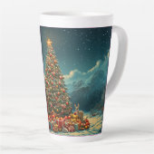 Festive Christmas Tree with Cozy Winter Design gif カフェラテマグ (右アングル)