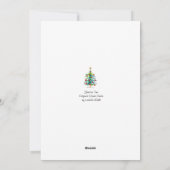 Festive Christmas Tree With Red Ornaments シーズンカード (裏面)