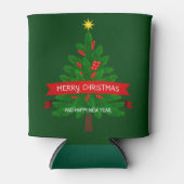 Festive Christmas Tree with Red Ribbon 缶クーラー (正面)