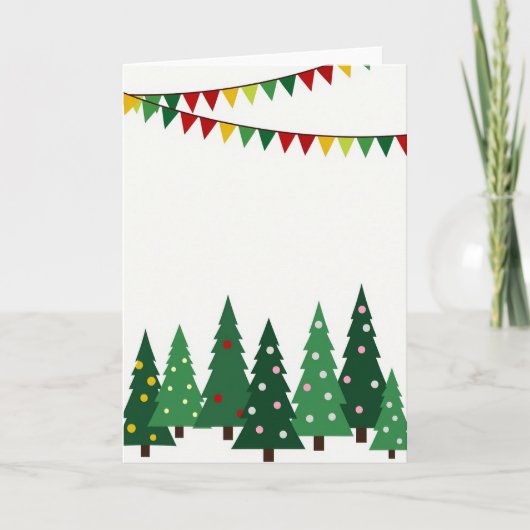 Festive Christmas Trees Card カード (正面)