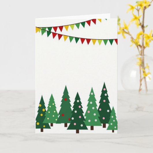 Festive Christmas Trees Card カード (黄色い花)