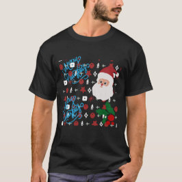 Festive Christmas vibes graphic t-shirt for mens Tシャツ