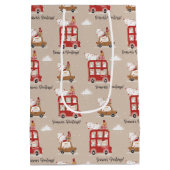 Festive Christmas Winter ミディアムペーパーバッグ (裏面)