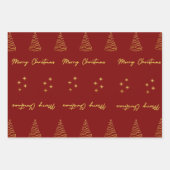 Festive Christmas Wrapping Paper Flat Sheet Set of ラッピングペーパーシート (正面2)