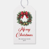 Festive Christmas Wreath Editable Holiday Tag ギフトタグ (裏面)