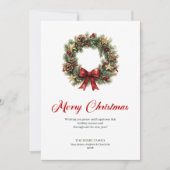 Festive Christmas Wreath Holiday Greeting Template シーズンカード (正面)