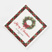 Festive Christmas Wreath in Red Green Plaid (コーナー)