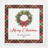 Festive Christmas Wreath in Red Green Plaid (正面)