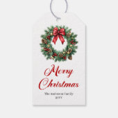 Festive Christmas Wreath Personalized Tags ギフトタグ (裏面)