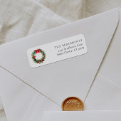 Festive Christmas Wreath Return Address Label ラベル