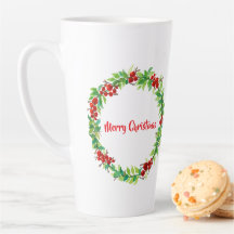 Festive Christmas wreath with red berries