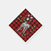 Festive Christmas Zebra, xmas wreath, red plaid スタンダードカクテルナプキン (角)