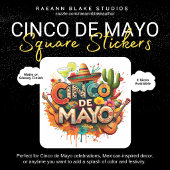 Festive Cinco de Mayo Square Sticker スクエアシール
