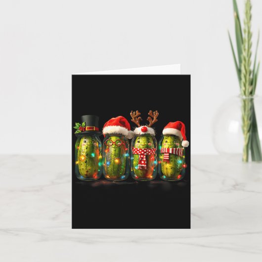Festive Ckle Jar Meme Christmas Lights Santa Hat X カード (正面)