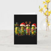Festive Ckle Jar Meme Christmas Lights Santa Hat X カード (黄色い花)