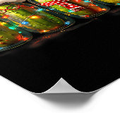 Festive Ckle Jar Meme Christmas Lights Santa Hat X ポスター (角)