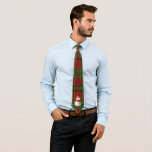 Festive Classic Red Green Gold Tartan Snowman ネクタイ<br><div class="desc">Classic red,  green,  gold tartan personalized Christmas Tie with a snowman design .  (c) The Happy Cat Studio</div>