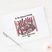 Festive Colorful Christmas Greetings スクエアシール (封筒)