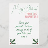 Festive Colorful & Gold Christmas Symbols 箔シーズンカード (裏面)